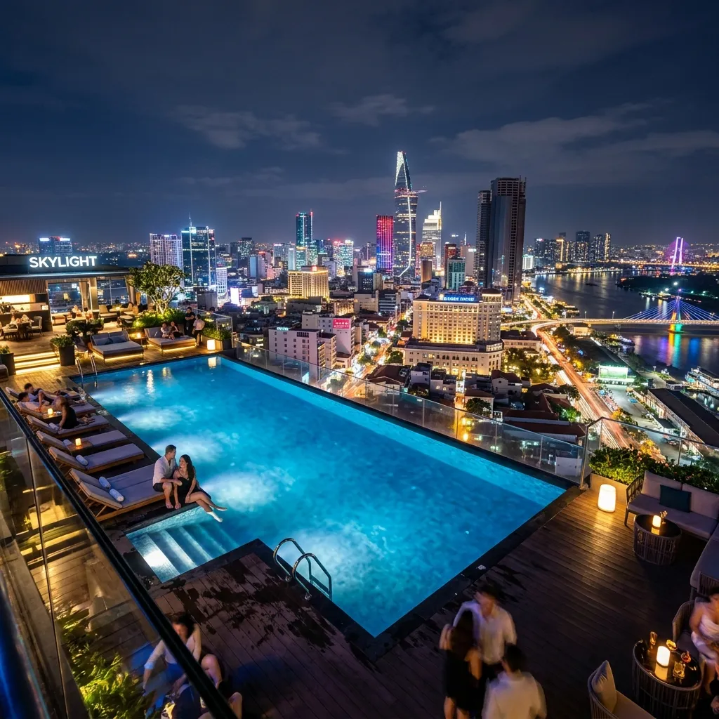 호찌민 루프탑 호텔 파노라마 야경